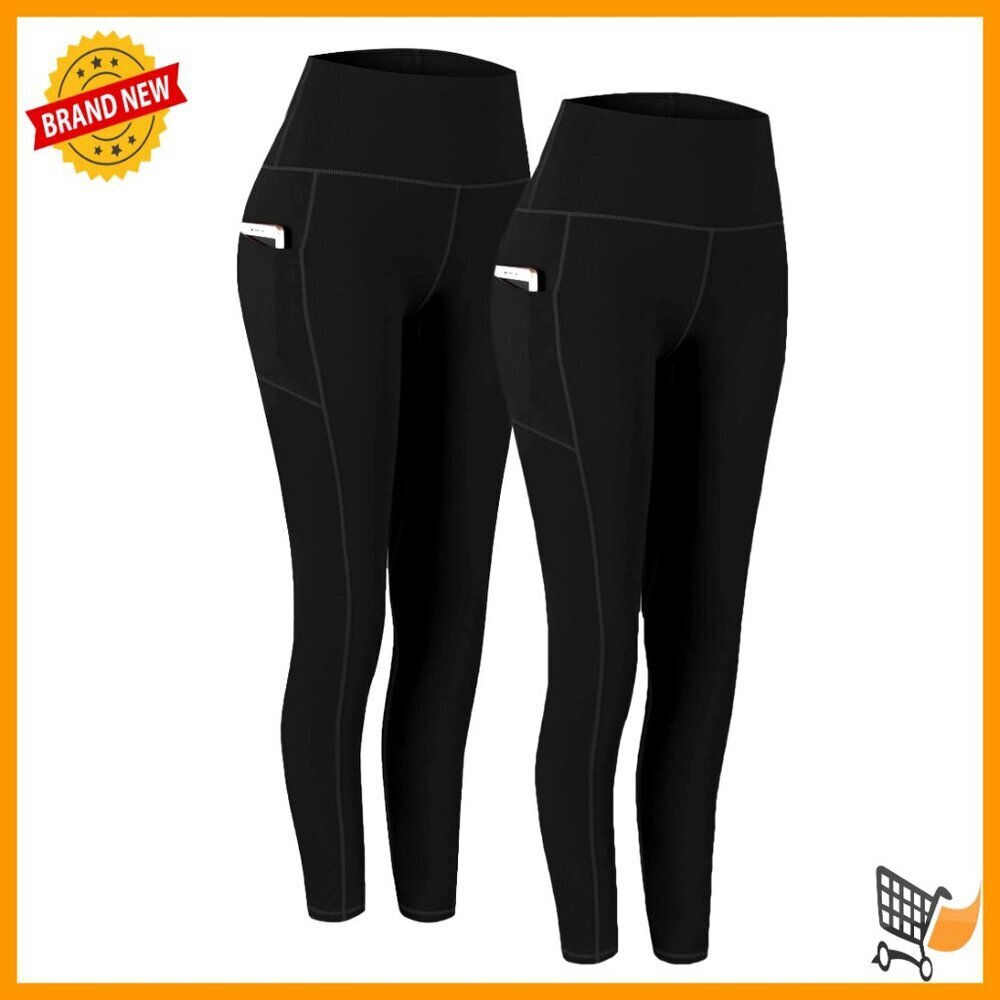 High Waist Yoga Pants with Pockets Tummy Control Workout Running Leggings